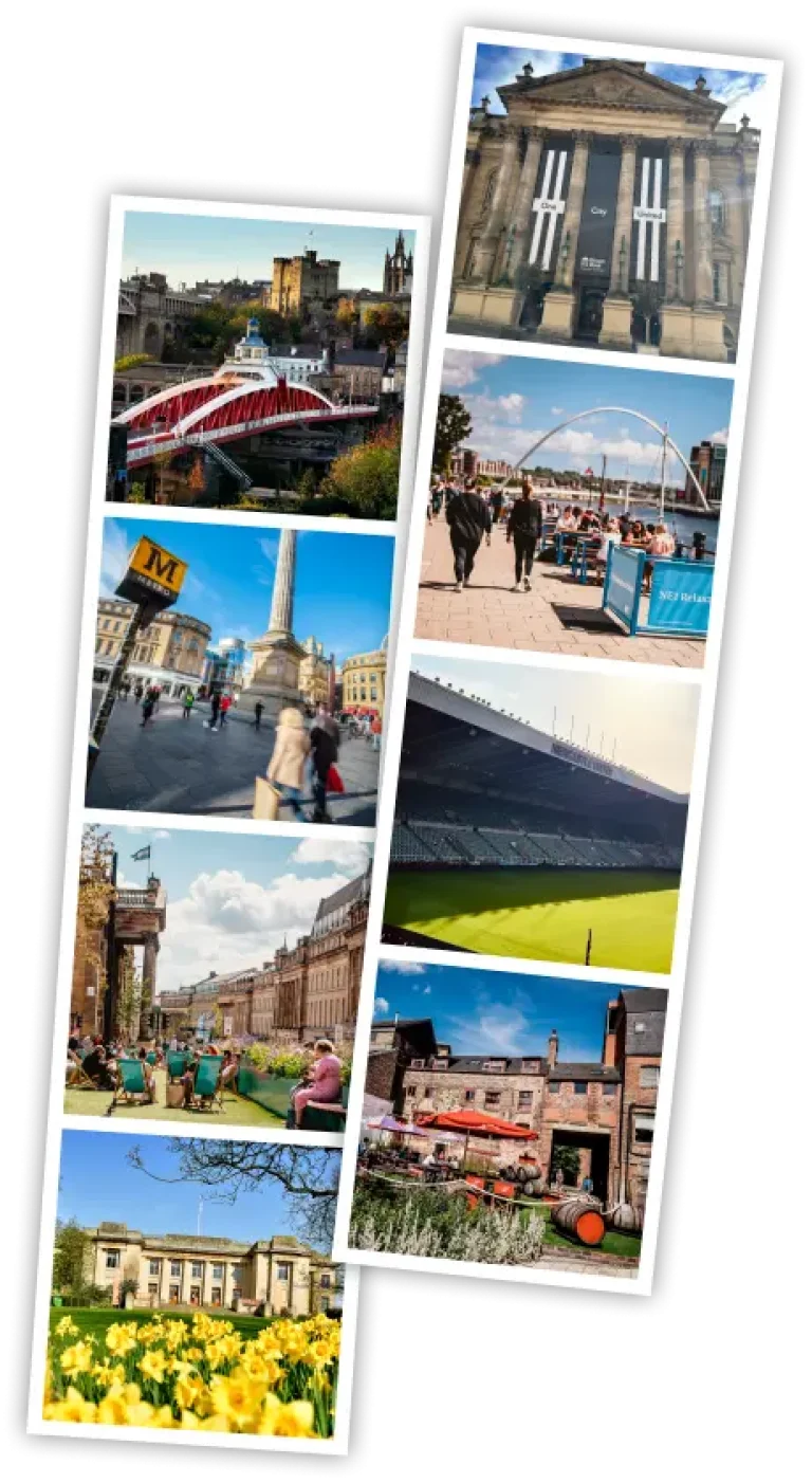 2 strip of polaroid pictures showcasing a wide range of Activities in Newcaslte